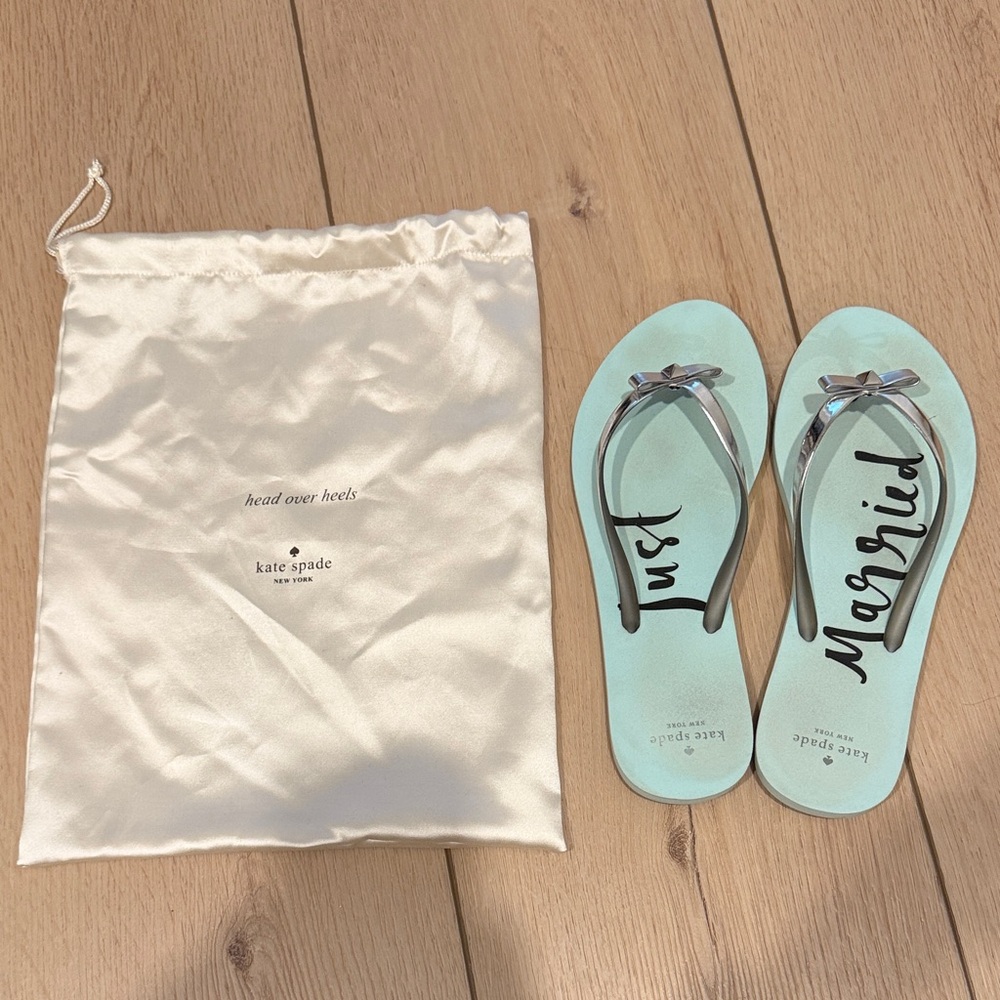Kate Spade Just Married Flip Flops
